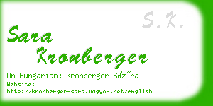 sara kronberger business card